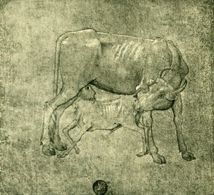 Ku og kalv, midten av slutten av 1400-tallet, 1943. av Benozzo Gozzoli