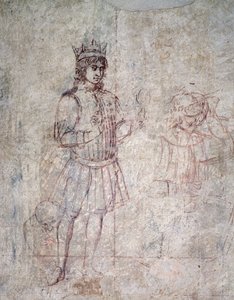 Tilbedelse av magi, detalj av sinopia av Benozzo di Lese di Sandro Gozzoli