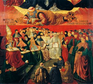 Den arabiske filosofen Averroes, detalj fra Triumph of St Thomas Aquinas av Benozzo di Lese di Sandro Gozzoli