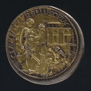 Medalje som viser en allegorisk figur, 1533 (revers av 18062) (for verso se 119186) av Benvenuto Cellini