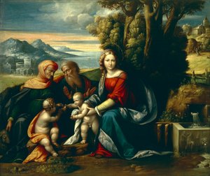 Hellig samtale, av Benvenuto Garofalo (1481-1559) av Benvenuto Tisi da Garofalo