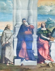 Saint Anthony abbeden, Anthony av Sicilia og Cecily av Benvenuto Tisi da Garofalo