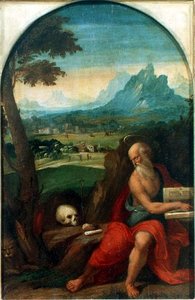 St. Jerome (panel) av Benvenuto Tisi da Garofalo