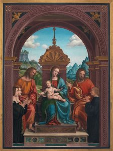 Madonna og barn, St. James, St. Philip og familien til Antonio Busti
