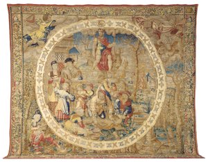 Brussel allegorisk billedvev som viser desember måned fra "Medaljongmånedene", ca. 1525 av Bernard van Orley