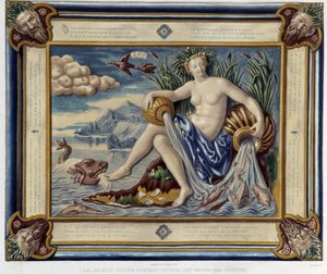 L'eau (ou versseau) - Bas-relieff, i "The work of Bernard Palissy" av C. Delange og C. Borneman, Paris