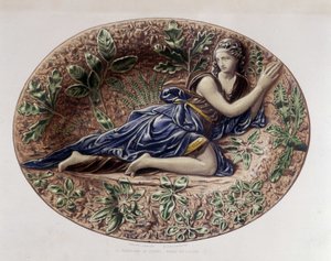 Madeleine i ørkenen - Keramikkfat, i "" The work of Bernard Palissy"" av C. Delange og C. Borneman, Paris