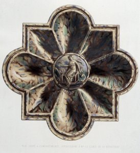 Platejaspé med rom - Platekeramikk, i "" The work of Bernard Palissy"" av C. Delange og C. Borneman, Paris