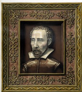 Portrett av Bernard Palissy, utført i lergods av ham selv - i "The work of Bernard Palissy" av C. Delange og C. Borneman, Paris