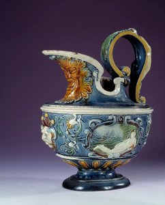 Aiguiere de faience opprettet av skolen til Bernard Palissy (ca. 1510-1589) Paris, Louvre-museet av Bernard (school of) Palissy