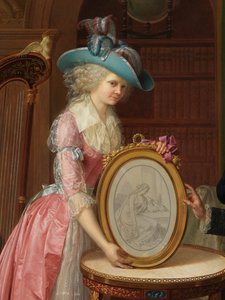 Detalj av portrett av Villers-familien av Bernard Duvivier