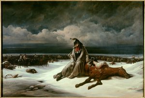 Russlands pensjonering (1812). Maleri av Bernard Edouard Swebach (1800-1870)