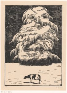 Ku med en lerk av Bernard Essers (signed by artist)