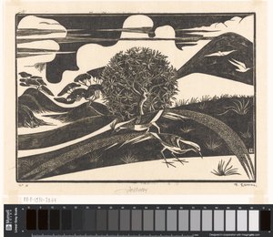 To fasaner i et kupert landskap av Bernard Essers (signed by artist)