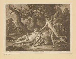 Cupido en Psyche Amor og psyke (tittel på objekt) av Bernard Lens (II)
