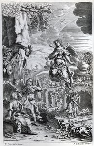 Erkeengelen Uriel informerer Gabriel om at Satan er i Edens hage, illustrasjon fra 