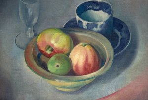 Stilleben med epler av Bernard Meninsky