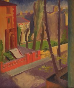 Tree-lined Street (olje på lerret) av Bernard Meninsky