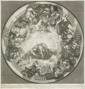Takmaleri som viser Kristus som sender Den Hellige Ånd til jorden av Bernard Picart (workshop of)