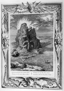 Enceladus gravlagt under Etna, 1733 av Bernard Picart