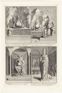 Fire kinesiske guder, 1728 av Bernard Picart