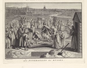 Begravelse i Russland, 1732 av Bernard Picart