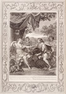Meleager presenterer villsvinens hode til Atalanta, 1731 av Bernard Picart