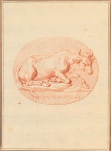 En av seks cameoer med mytologiske og klassiske emner (rødt kritt på papir) av Bernard Picart