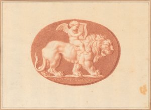 En av seks cameoer med mytologiske og klassiske emner (rødt kritt på papir) av Bernard Picart