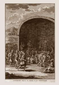 Religiøs seremoni for innbyggerne på Isle of Hispaniola, c1721. av Bernard Picart