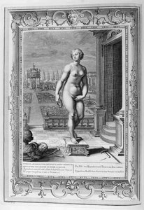 Skulpturen av Pygmalion (gravering) av Bernard Picart