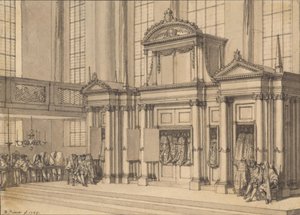 Lovens glede i den portugisiske synagogen i Amsterdam av Bernard Picart