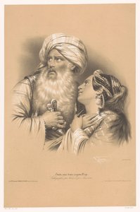 Mann med turban og gråtende kvinne Studier i to typer kritt (serietittel) Etude aux deux Crayons (serietittel på objekt)
