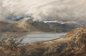 Nord-Wales, muligens en strekning av Ffestiniog-jernbanen (wc på papir)