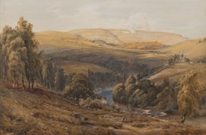 Valley of the Dee, nær Llangollen (wc på papir)