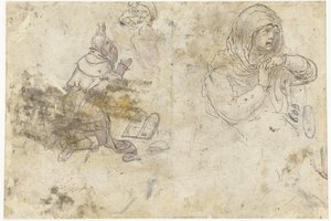 Moses og en sørgende Maria eller Maria Magdalena av Bernard van Orley