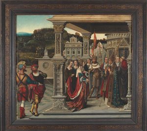 Saint Helena før paven i Roma, ca 1510-1520. av Bernard van Orley