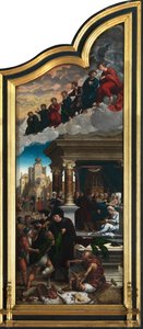 De siste dommerne og de syv barmhjertighetens gjerninger (olje på panel) av Bernard van Orley