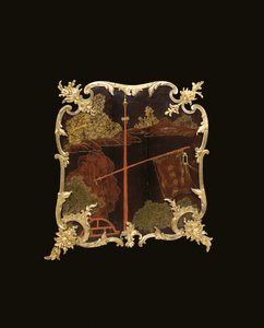 Louis XV-kommode, ca. 1740 (ormolu-montert kinesisk svart, polykrom og forgylt lakk, serpentin, marmor og vernis)