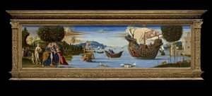The Beloved of Enalus Sacrificed to Poseidon and Spared, ca. 1512 (tempera, olje og bladgull på tre)