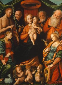 Madonna med barn og hellige, av Bernardino Lanino (1511-1582)