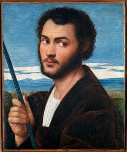 Portrett av en mann par Licinio, Bernardino (ca. 1489-ca. 1565). Olje på lerret, størrelse: 32x25,5, første halvdel av 1500-tallet, Fondazione Cini, Venezia