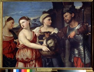 ""Salome"" Salome holder hodet til døperen Johannes. Maleri av Bernardino Licinio (1489-1565). Pushkin-museet fra 1500-tallet, Moskva