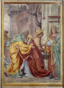 Møte av St. Anne og St. Joachim ved den gylne døren av Bernardino Luini