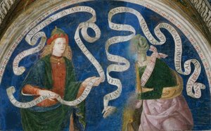 Le prophete Aggee et la sibylle de Cumes - Profeten Haggai og den kumaiske sibyllen , av Pinturicchio, Bernardino, Workshop of (1454-1513). Fresco