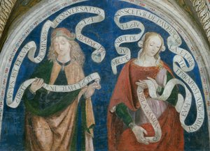 Le prophete Baruch et la sibylle samienne - The Prophet Baruch and the Samian Sibyl, by Pinturicchio, Bernardino, Workshop of (1454-1513). Fresco   1319757   no       norwegian Successfully Translated  Original: Battle of Lepanto. Victorious ships entering