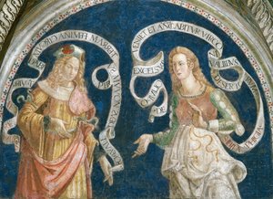 Le prophete Jeremie et la sibylle phrygienne - Profeten Jeremiah og den frygiske sibyllen, av Pinturicchio, Bernardino, Workshop of (1454-1513). Fresco