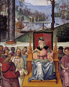 Pave Pius II møter kongen Jakob I av Skottland. Detalj av livet til pave Pius II (Fresco av Bernardino di Betto Pinturicchio