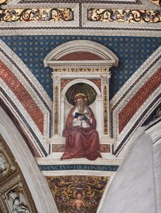 Saint Jerome, detalj av Doctors of the Church (fresco av Bernardino di Betto Pinturicchio