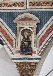 St Augustine of Hippo, detalj av Doctors of Church (fresco av Bernardino di Betto Pinturicchio